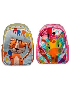 Mochila 16 U 1 Bols.  Animales Jungla 3d Tigre-jirafa 5587-5588 Csl01