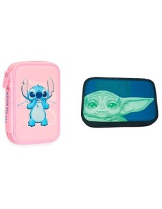 Cartuchera 2 Pisos 3d Tela Stitch/yoda 1521244/1521245 Moo01