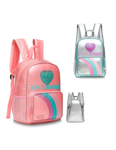 Mochila 14 2 Bols. Puffer/metalizada C/diseno 15648/16842/17616/17622/17606 Tar02