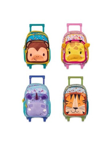 Mochila 16 C/carro Animales Jungla 5582-5583/5584/5585 Csl01