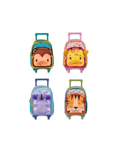 Mochila 16 C/carro Animales Jungla 5582-5583/5584/5585 Csl01