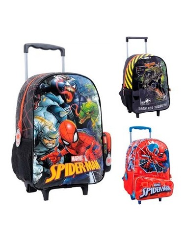 Mochila 16 V C/carro Personaje Spiderman -jurasic 77110-38212-11717   Wab02