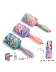 Cepillo Cabello 25cm Cuad/oval Plast. Col Surt. 52991/52993/52987-52996 52456/52464/52459/52444/52448/52447/52993/82991 Tar02