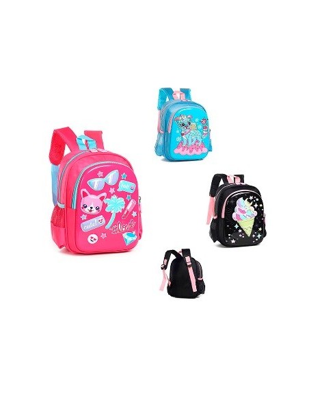 Mochila 13 2 Bols 3d Infantil Fantasia Mod. Surt. 51840 Tar02