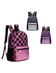 Mochila 17 2 Bols. Metalizada/cuadros 17588/17590 Tar02