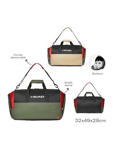 Bolso P/viaje 36x49x29 Head Lona 2 Bols Laterales Tar02