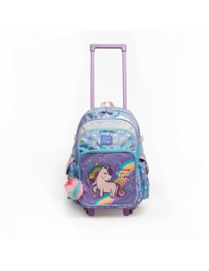 Mochila Carro Zaphir Estampa Unicornio C/luces Y Llavero Mc0014z Jav01