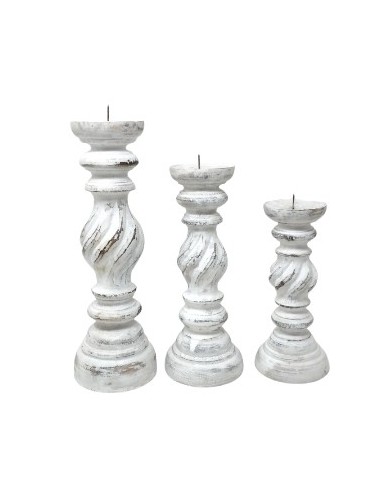 Candelabro 30cm Madera Vintage Am01