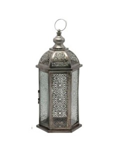 Farol 49cm Portavela Metal Labrado G47 Jun02