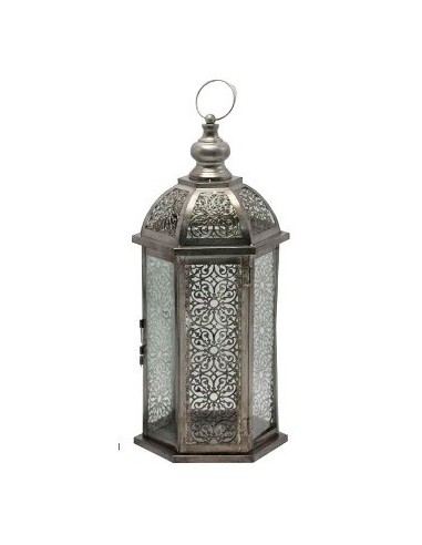 Farol 49cm Portavela Metal Labrado G47 Jun02