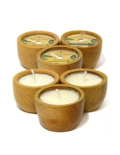 Vela 6x4cm Soja Aromatica Cuenco Madera 101z Ilum01