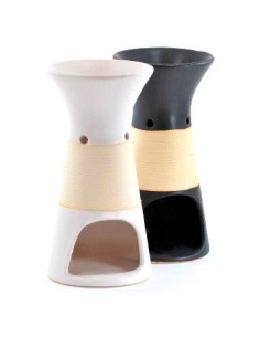 Hornito 16cm Blanco Rayas Cobre 912k Ilum01