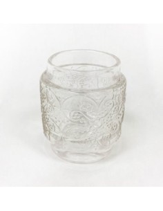 Candelabro Vidrio C/relieve Flor Mariposa 5x7 5cm D4090 Dec01