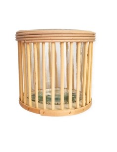 Fanal 13 Cm Vidrio Con Ratan 301704 Pcu01