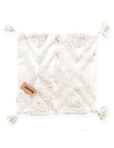 Funda Almohadon 45x45cm Rustica Natural C/borlas Bnb41995 Ben02