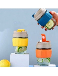 Vaso 350ml Vidrio C/ Tapa Plast. 1035 Hom01