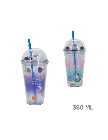 Vaso 450ml C/sorbete  Astronauta C/tapa 14787 Tar02