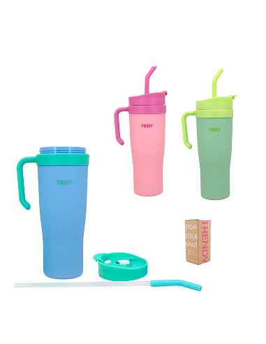 Vaso Termico 1200ml Plast C/tapa Col. Surt. Trendy 17514/17515 Tar02