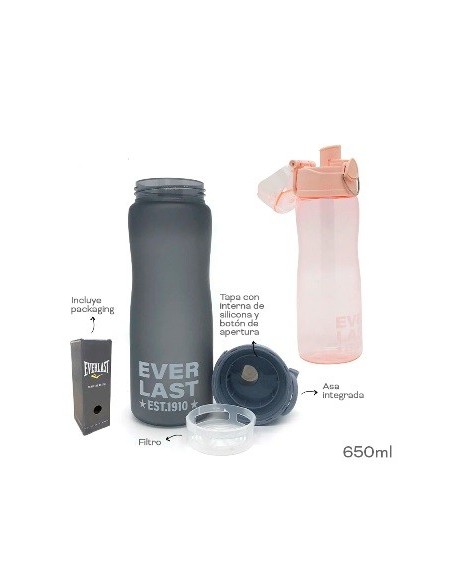 Botella 650ml Plast. Deportiva Col. Surt. Everlast 15261 Tar02