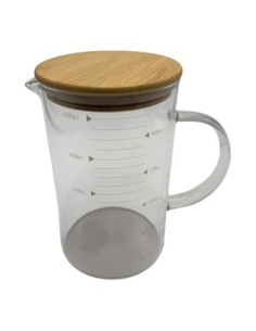 Jarra Medidora 1000ml Vidrio C/bambu Hj-0018 Cds