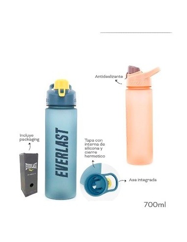 Botella 700ml Plast. Deportiva Col. Surt. Everlast 11390 Tar02