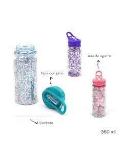 Botella 350ml Trendy C/glitter Y Pico 19023 Tar02