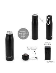 Botella Termica 500ml C/cordon Travel Tech 18658 Tar02