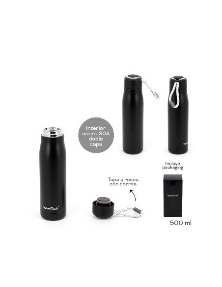 Botella Termica 500ml C/cordon Travel Tech 18658 Tar02