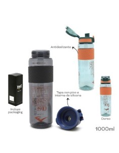 Botella 1000ml Plast. Grip Goma Everlast 17370c Tar02