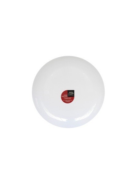 Plato Postre 19cm Red. Bco. Vidrio Templado Liso Am Collection Nmp75 Mta01 (b48)