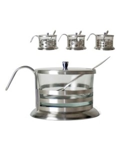 Azucarera Vidrio Cuchara C/tapa Y Base Metal Caja 1137 Jaz02 / 206018/dd1137/334236-1/3657-5330 Nj- Lab02 57911332 Cr02 (b60)