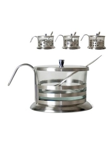 Azucarera Vidrio Cuchara C/tapa Y Base Metal Caja 1137 Jaz02 / 206018/dd1137/334236-1/3657-5330 Nj- Lab02 57911332 Cr02 (b60)