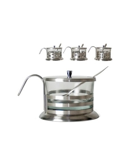 Azucarera Vidrio Cuchara C/tapa Y Base Metal Caja 1137 Jaz02 / 206018/dd1137/334236-1/3657-5330 Nj- Lab02 57911332 Cr02 (b60)