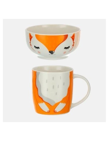Set Tazas Y Bowl  340ml 11 5cm Ceramica Animales Ee-16501 Ee-16502 Ee-16503 Sf01