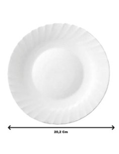 Plato Postre 20cm Vidrio Templado Labrado Ondulado 403812 Cr02