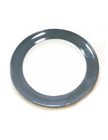Plato Playo 27cm Bco. Borde Gris 4920277 Bar02 (b12)