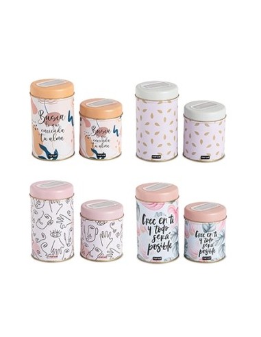 Yerbera/azucarera Baja 10.5cm Lata Decorada Env01 5la55014 5la55018 5la55023 Dol01 40907 Mar02 (a) (m) (p)