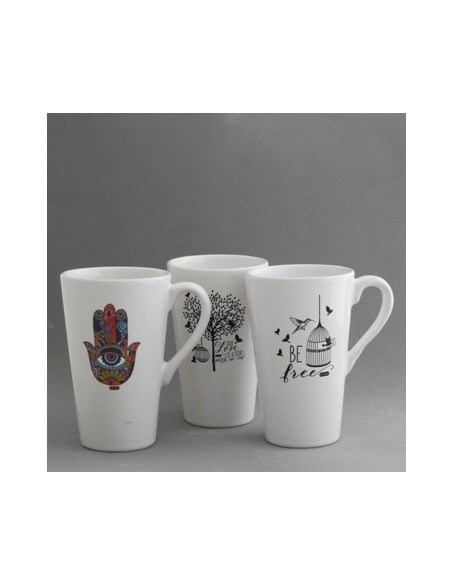 Jarro Mug Ceramica Alto Deco Surt. Ga136deco Genko (b24) (m)