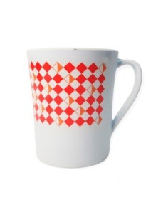 Jarro Mug C/cuchara Melamina Bco C/borde Estamp. Triangular Colores Surt. 033-08168 Lab02 (m)