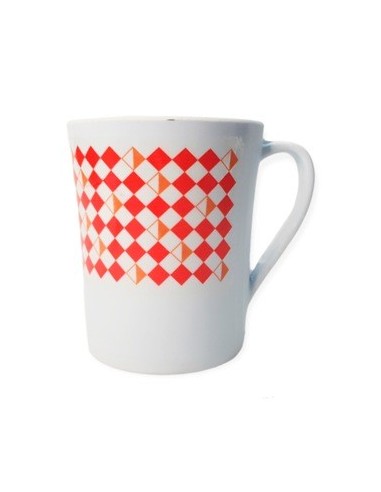 Jarro Mug C/cuchara Melamina Bco C/borde Estamp. Triangular Colores Surt. 033-08168 Lab02 (m)