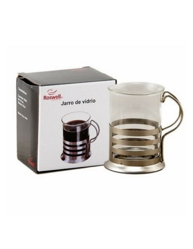 Jarro Cafe 150/200ml Vidrio Base Y Asa Metal Yw-3235 Ori02 5795719 Cr02  (b12)  (m)