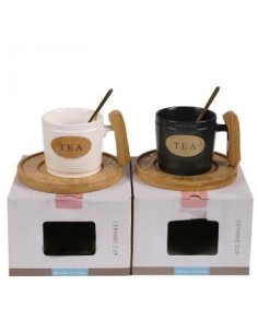 Taza Te C/plato Madera+cuchara 101136 Dsa01