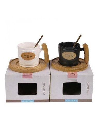 Taza Te C/plato Madera+cuchara 101136 Dsa01