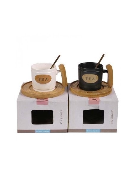 Taza Te C/plato Madera+cuchara 101136 Dsa01