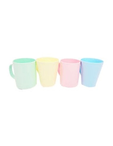 Taza 400cc Plast. Conica/rect. Colores Pasteles Surt. 4512 4713 4515  4732 Dia01
