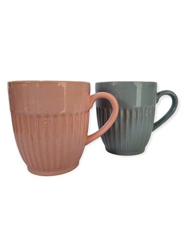 Jarro Mug Canela Ceramica 360c.c Facetado Colores Surt. 960 Tco01