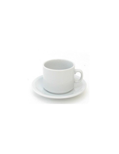 Taza Cafe C/plato Iguazu Ceramica Blanca 5692088/5691712 Fbr01 (b24) (m)