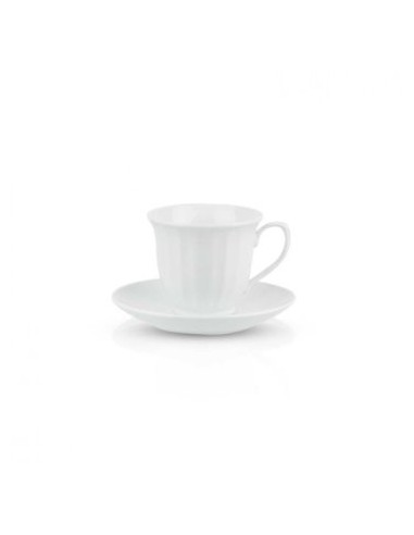 Taza 200cc X6 C/plato Ceramica Blanca C5484 Dec01