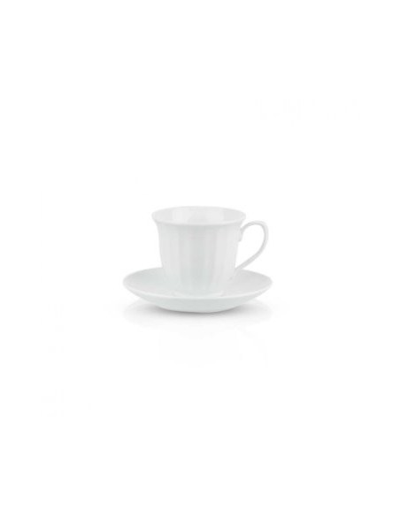 Taza 200cc X6 C/plato Ceramica Blanca C5484 Dec01