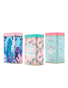 Yerbera/azucarera 18cm Lata Ovalada. Decorada 40908 Mar02 (m) (p)